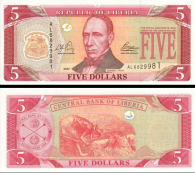 *5 Dolárov Liberia 1999, P21 UNC - Kliknutím na obrázok zatvorte -